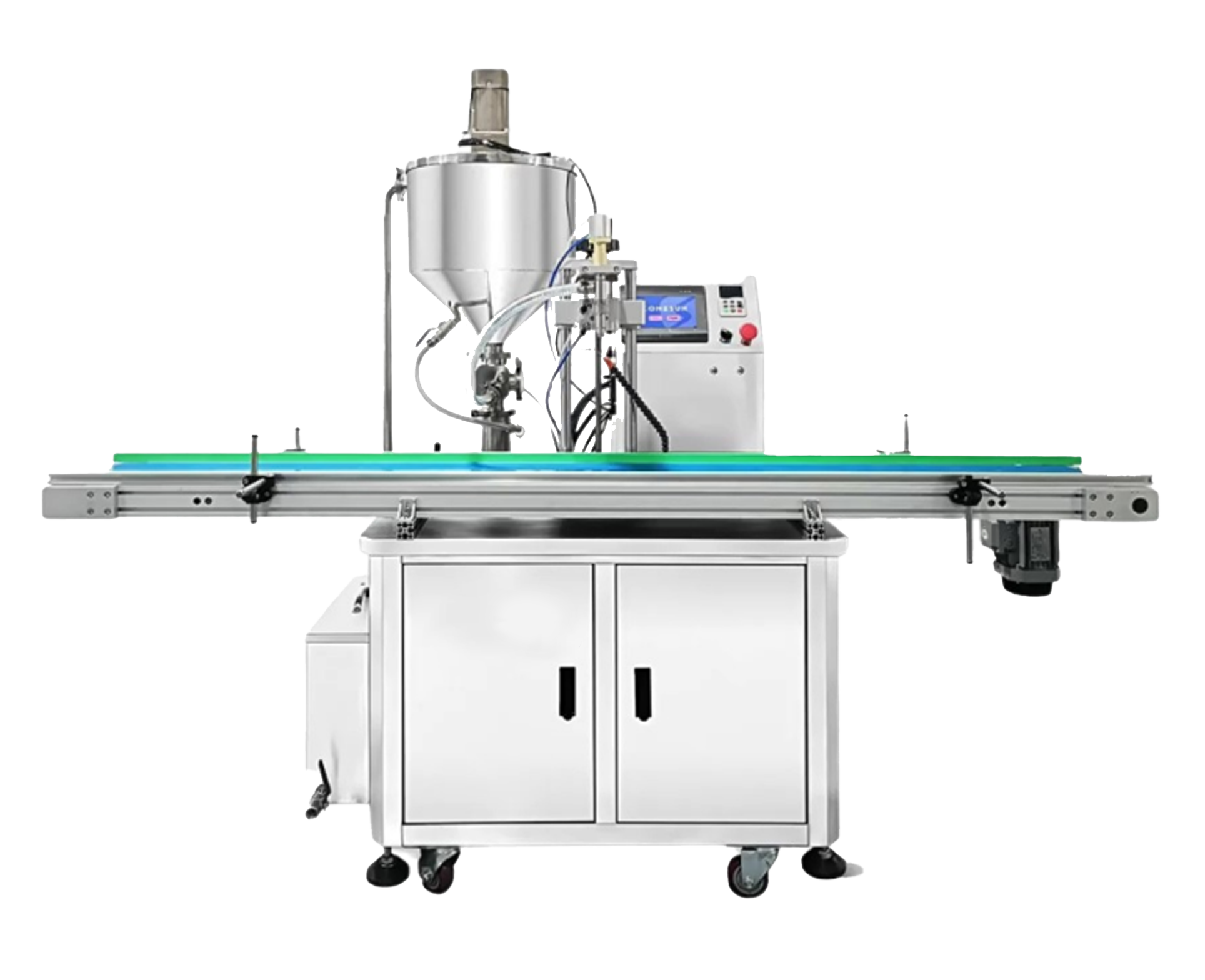เครื่องบรรจุของเหลวพร้อมระบบทำความร้อนและใบกวน (Liquid filling machine with heating system and agitator) รุ่น ZS-150