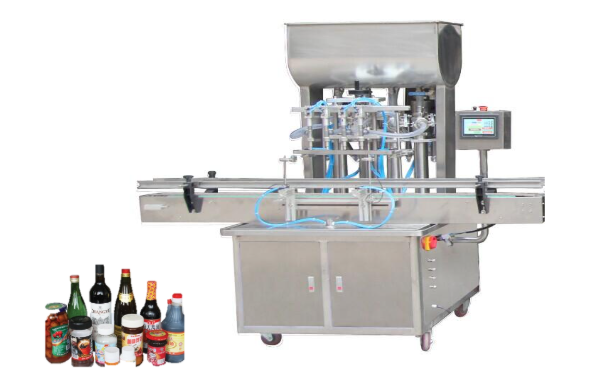 เครื่องบรรจุของเหลวอัตโนมัติ 4 หัวจ่าย (Automatic 4 Diving Nozzles Filling Machine) รุ่น  GT4T-4G-1000